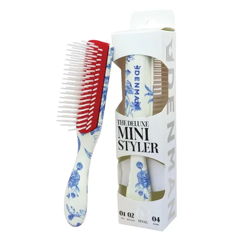 Vista 11 de Denman Mini Curl & Blow-Dry Styling Brush – Define Curls, Smooth Frizz & Style Short Hair with Precision, D14 Floral Fantasy (Floral Fantasy)