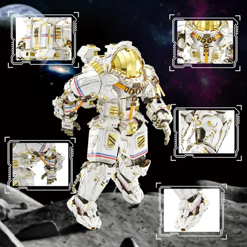 Vista 2 de Piececool Rompecabezas de metal 3D para adultos, kit de modelo de traje espacial de astronautas, traje espacial de alta calidad, kits