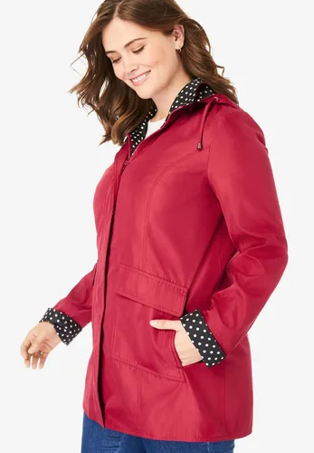 Vista 3 de Woman Within Chubasquero con ribete de lunares en talla grande