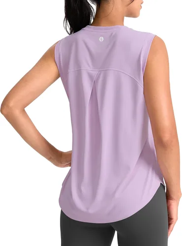 Vista 31 de SANTINY Camiseta sin mangas de entrenamiento para mujer, camiseta atlética Negro