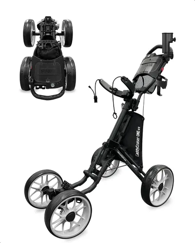 Vista 8 de CaddyTek - Carrito de golf con 4 ruedas, Caddy Cruiser One versión 8 1, plegable con un clic, ligero, carrito de caddie, compacto, fácil de abrir