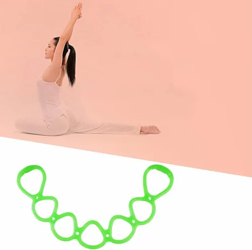 Vista 10 de Saycker Banda de ejercicio de resistencia y estiramiento de 7 anillos para fitness en casa, entrenamiento central, terapia física (rosa)