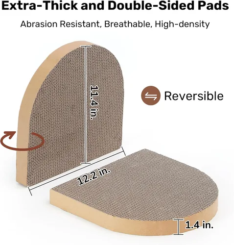 Vista 7 de FUKUMARU Rascador para gatos, cama rascador de gatos con forma de sofá de 24 pulgadas, tabla rascador reversible desmontable para gatos
