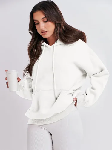 Vista 7 de ANRABESS Sudaderas con capucha de forro polar de gran tamaño para mujer, sudaderas casuales para otoño, moda 2023, trajes de moda Y2K