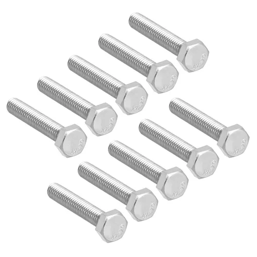 Vista 25 de 10 tornillos hexagonales M6 M6-0.039 x 1.575 in UNC Tornillos de cabeza hexagonal A2-70 (304) de acero inoxidable totalmente roscados, totalmente