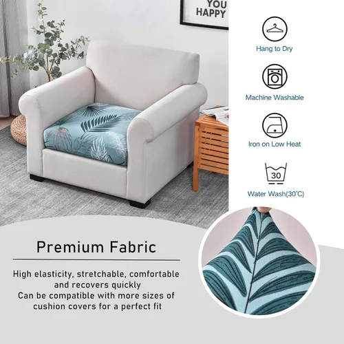 Vista 5 de CRFATOP Fundas elásticas de cojín de repuesto para sofá, fundas de asiento de sofá impresas, lavable, extraíble, protector de muebles individual