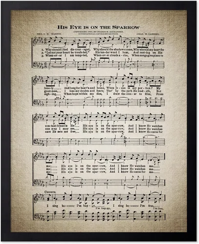Vista 52 de Poster Master Póster de partitura de música vintage, impresión de himno retro, regalo para músico, amigo, "How Great Thou Art, himno, verso