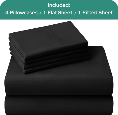 Vista 45 de HOMEIDEAS Sábanas de cama tamaño completo – Juego de 6 piezas (azul aguamarina) – Sábanas de ropa de cama de microfibra cepillada extra suave
