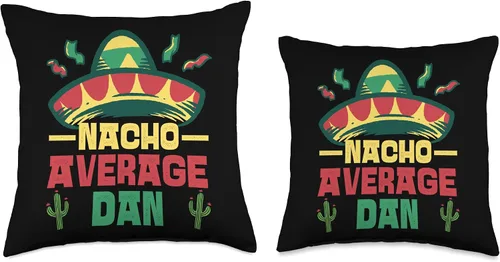 Vista 3 de Not Your Ordinary Name. Nacho Average Dan - Almohada (16 x 16 pulgadas), multicolor