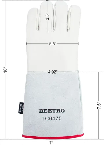 Vista 2 de BEETRO - Guantes anticongelantes de -292℉/-180℃ o superior para manejo de hielo seco, nitrógeno líquido, esponja e interior de algodón