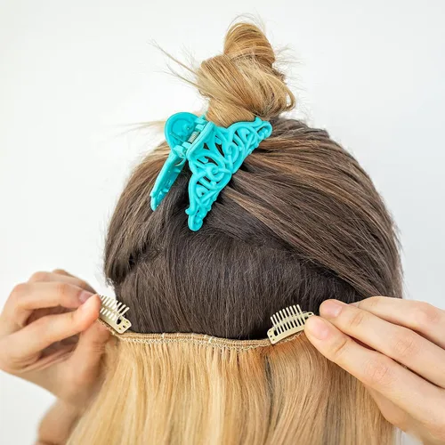 Vista 6 de WILLBOND - 30 piezas de broches para extensiones de pelo de 32 mm con 9 dientes, broches para pelucas y extensiones de pelo, peine pequeño