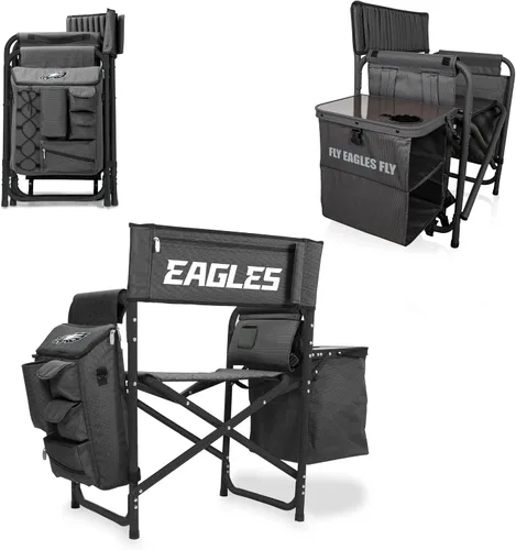 Vista 45 de PICNIC TIME NFL NFL Fusion - Silla de campamento unisex para adultos, con mesa auxiliar y enfriador suave, silla de playa para adultos, silla