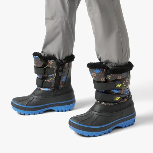 Vista 5 de DREAM PAIRS Botas de nieve de invierno para niños y niñas, hasta la pantorrilla