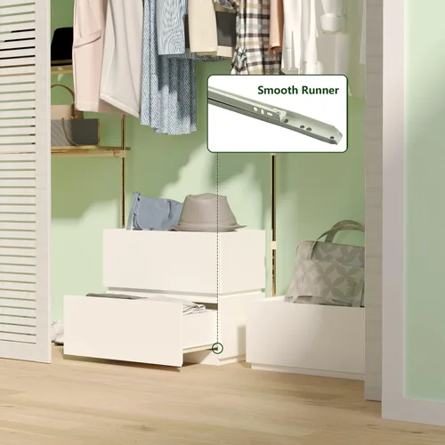 Vista 5 de woodtalks Cómoda apilable de 1 cajón, cómoda multiusos para dormitorio, armario de almacenamiento para entrada, mesita de noche, sofá junto a