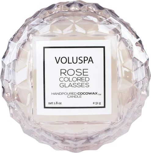 Vista 2 de Voluspa Vasos de color rosa, mini vela de macarrón, 1.8 onzas, tiempo de combustión de 15 horas, cera de coco para combustión limpia, hecha a mano
