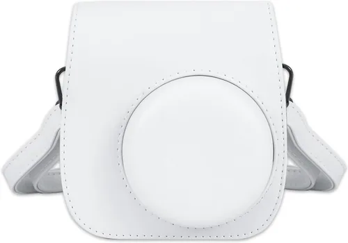 Vista 16 de Funda de piel sintética compatible con cámara instantánea Fujifilm Instax Mini 11 12 con correa ajustable y bolsillo (negro)