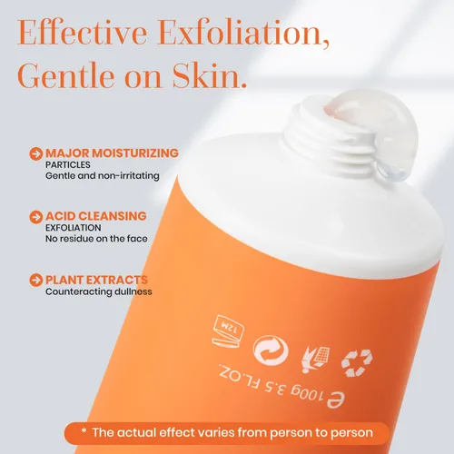 Vista 3 de 2 unidades de gel exfoliante naranja, gel hidratante para rostro y cuerpo, gel exfoliante de enzimas naranjas, exfoliante facial hidratante
