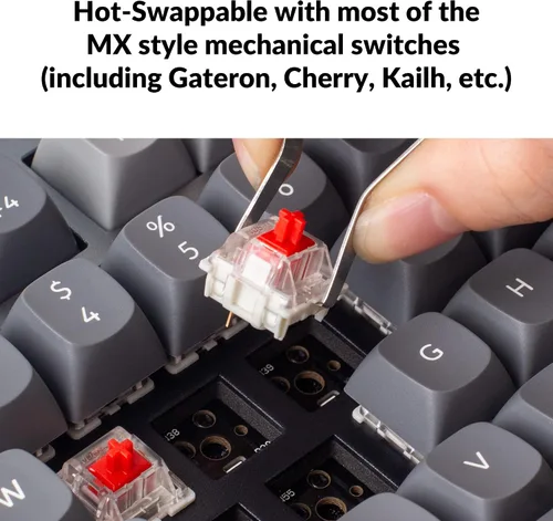 Vista 3 de Keychron Q3 QMKVIA Teclado mecánico personalizado con cable diseño sin tenteclas 87 teclas macro programable con interruptor azul Gateron G Pro