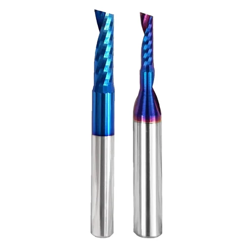 Vista 15 de Fresa de extremo CNC de carburo sólido con corte en O, diámetro de corte de 1/4 de pulgada, extra largo, 3 brocas individuales de 0 flautas