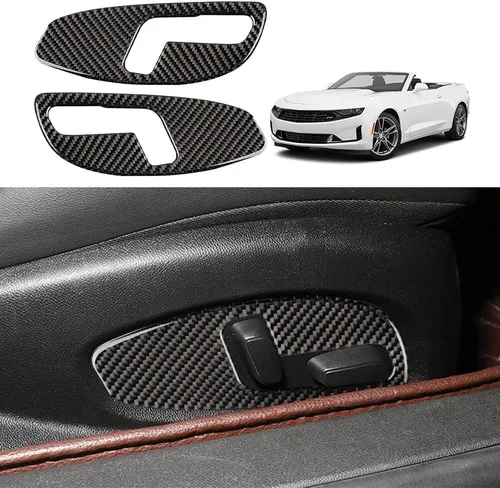 Vista 10 de Calcomanía de fibra de carbono para perilla de ventilación de aire acondicionado, cubierta interior para Chevrolet Camaro 2016 2017 2018 2019 2020