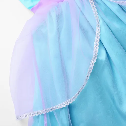Vista 8 de JerrisApparel Disfraz de sirena con hombros descubiertos para niñas, vestido de fiesta de Halloween