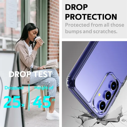 Vista 6 de Defender - Funda transparente para Samsung Galaxy A54, funda para Samsung Galaxy A54 5G, absorción de impactos, parachoques híbrido de aire, a