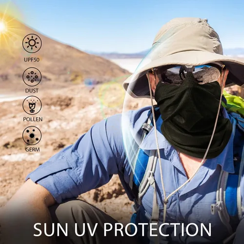 Vista 4 de Mascarilla, polaina de cuello de enfriamiento, pasamontañas para hombres, bufanda anti-polvo, para correr