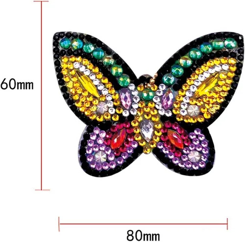 Vista 4 de EXCEART Llaveros de pintura con diamantes de imitación de mariposa bolso colgante para niñas y mujeres abalorio de teléfono 5 piezas