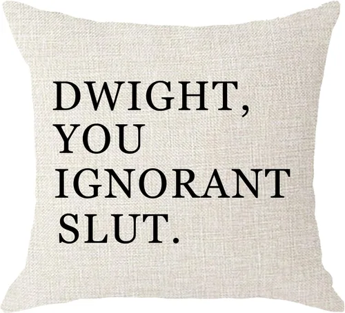 Vista 2 de NIDITW Dwight You Ignorant Slut Bears Beets Battlestar Galactica - Juego de 2 fundas de almohada cuadradas decorativas de arpillera para sofá