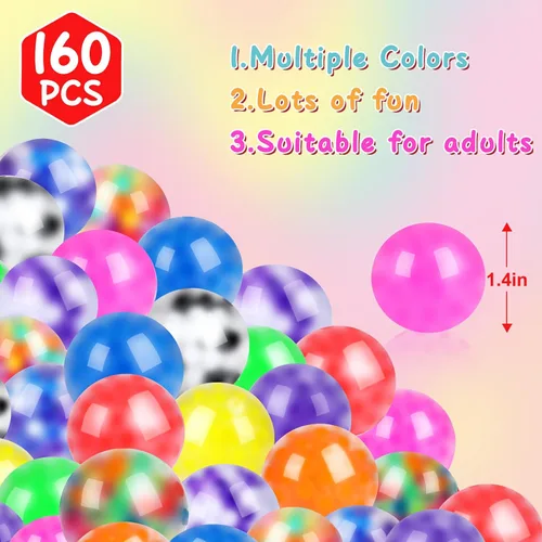 Vista 2 de BESNEL 160 Pack de bolas de estrés para adultos, bolas esponjosas a granel, juego de bolas de estrés, bolas anti-ansiedad y de juguete