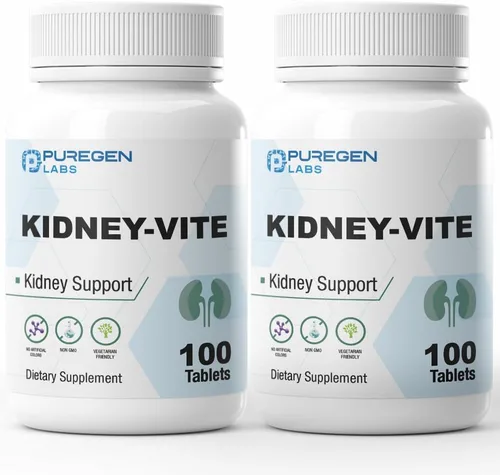 Vista 7 de Puregen Labs Kidney-Vite Riñón Premier, soporte renal, sin OMG, sin gluten, sin aditivos de color artificial - 100 tabletas vegetarianas