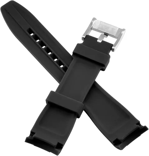 Vista 3 de YISIWERA Correa de reloj de silicona de alta calidad con extremos curvados universales de goma para hombres y mujeres de 0.709in, 0.787in, 0.866in