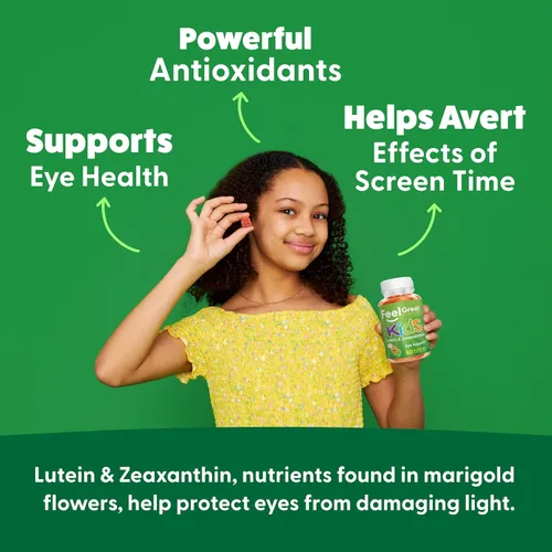 Vista 3 de Feel Great Kids - Vitaminas gomosas para ojos Vitaminas esenciales para los ojos luteína y zeaxantina Vitaminas veganas para ojos con sabor a
