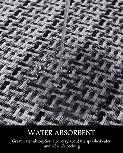 Vista 5 de PADOOR Tapetes de cocina para piso, alfombras de cocina antideslizantes, lavables, medio círculo, alfombra para fregadero de cocina, alfombra