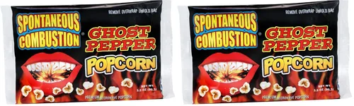 Vista 9 de Spontaneous Combustion Bolsas de palomitas de maíz para microondas Ghost Pepper – Paquete de 12 – Palomitas de maíz gourmet picantes – Palomitas