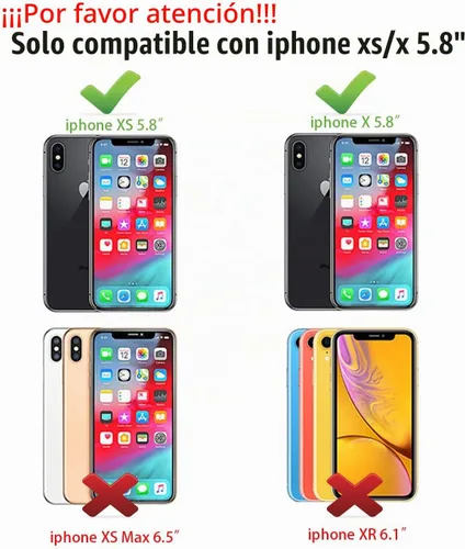 Vista 2 de SunStory Funda compatible con iPhone Xs/X con protector de pantalla HD, 3 capas de alta resistencia de cuerpo completo, funda protectora híbrida 3