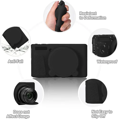 Vista 3 de Leayjeen Funda protectora de silicona compatible con cámara Canon SX740 SX730, carcasa protectora de silicona suave, con cubierta desmontable