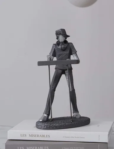 Vista 9 de HAUCOZE Estatua de músico, estatua musical, regalo, decoración del hogar, centro de mesa, escultura para piano estudio, dormitorio, poliresina, 10