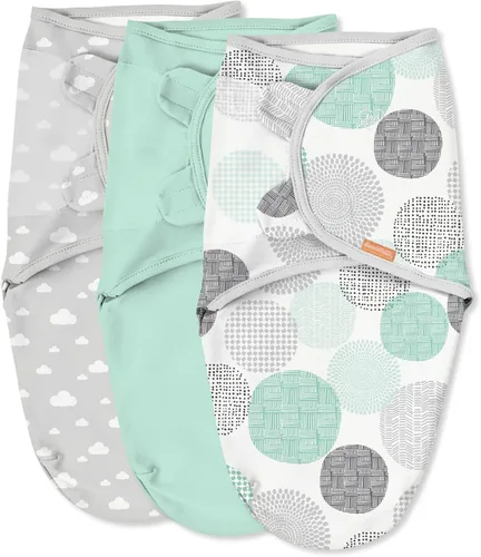 Vista 17 de SwaddleMe - Manta original para bebé, talla S/M, de 0 a 3 meses, paquete de 5 (diseño de amapolas bonitas)