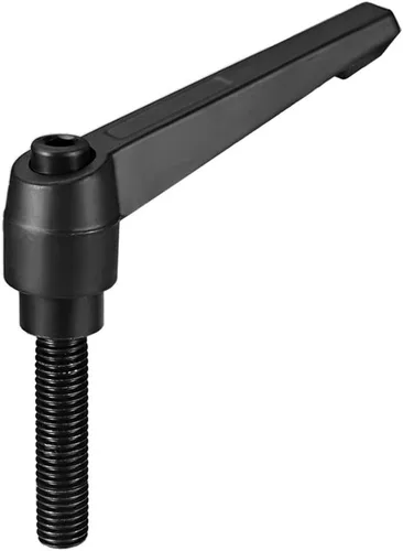 Vista 9 de uxcell Mango M6 x 1.575 in Palanca de sujeción ajustable Rosca Botón de trinquete macho roscado Perillas de tornillo de liberación rápida Pernos