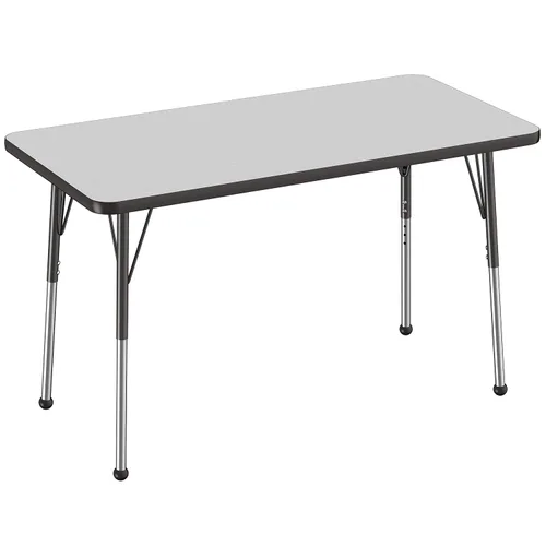 Vista 54 de FDP - Mesa rectangular para actividades escolares y de oficina (24 x 36 pulgadas), patas estándar con deslizadores giratorios, altura ajustable