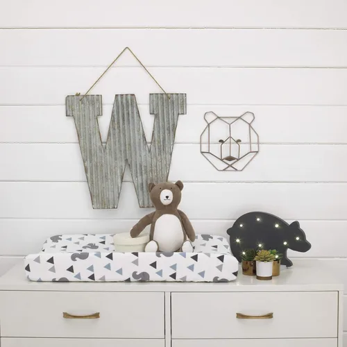 Vista 3 de NoJo - Arte de pared con cabeza de oso en forma de alambre de cobre metálico, arte de pared para guardería, decoración de habitación infantil, arte
