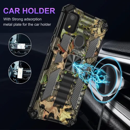Vista 2 de Funda para teléfono Cricket Debut Smart, Cricket Debut Smart 2022 con protector de pantalla, soporte de anillo para soporte magnético de automóvil