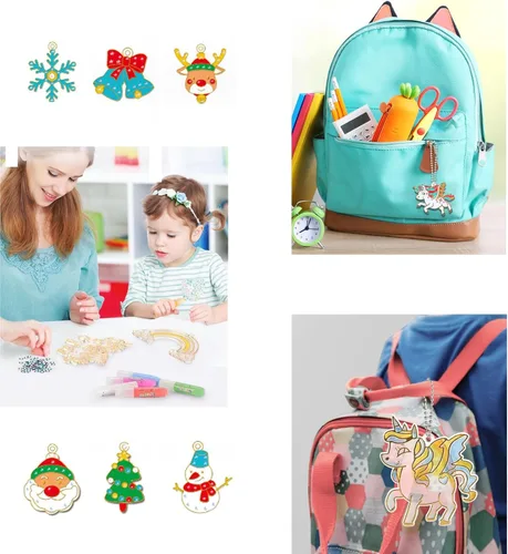 Vista 2 de Juego de manualidades y manualidades de pintura de cristal, kit de colgante de cristal para bricolaje, arte de pintura de ventana, kit de colgante