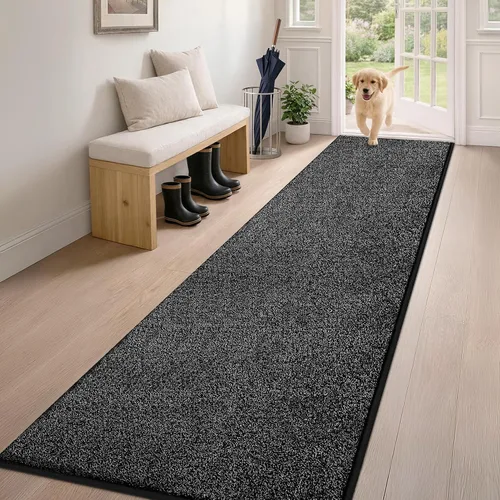 Vista 68 de PURRUGS Tapete para puerta con atrapamiento de suciedad, 20 x 31.5 pulgadas, antideslizante, lavable a máquina, tapete para puerta de perro, tapete