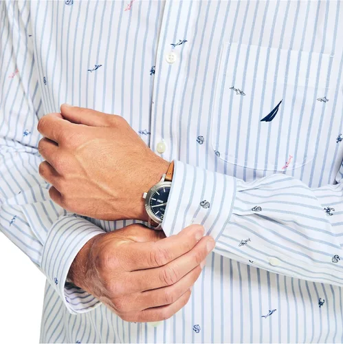 Vista 5 de Nautica Camisa de popelina estampada para hombre