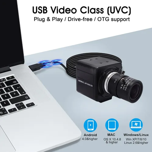 Vista 4 de SVPRO Cámara web 4K Ultra HD - Zoom óptico 5X, cámara USB UHD de 3840 x 2160 @30 fps con sensor Sony IMX317 para Mac/Window/Linux