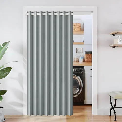 Vista 37 de Cortinas plisadas completamente opacas con cierre magnético, 72 pulgadas de largo, para interiores y exteriores, 1 panel, 45 pulgadas de ancho x 72