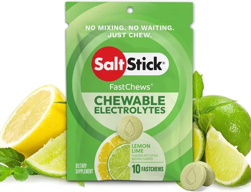 Vista 12 de SaltStick Electrolyte FastChews Green Apple - 12 paquetes resellables/120