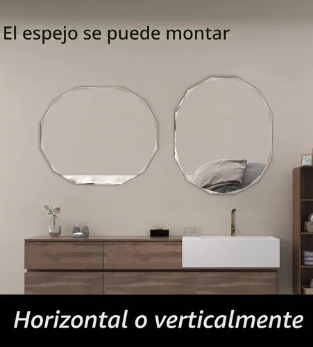 Vista 4 de SNUGACE Espejo de tocador de baño de montaje en pared sin marco con borde biselado, 20 x 28 pulgadas